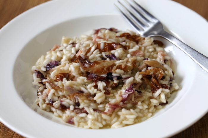 Risotto al radicchio e salsiccia